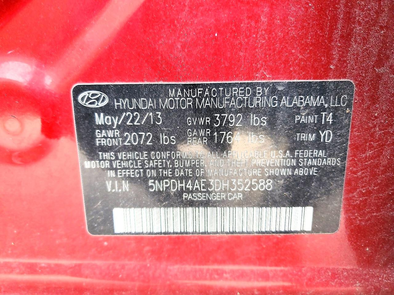 2013 HYUNDAI ELANTRA GLS photo 23