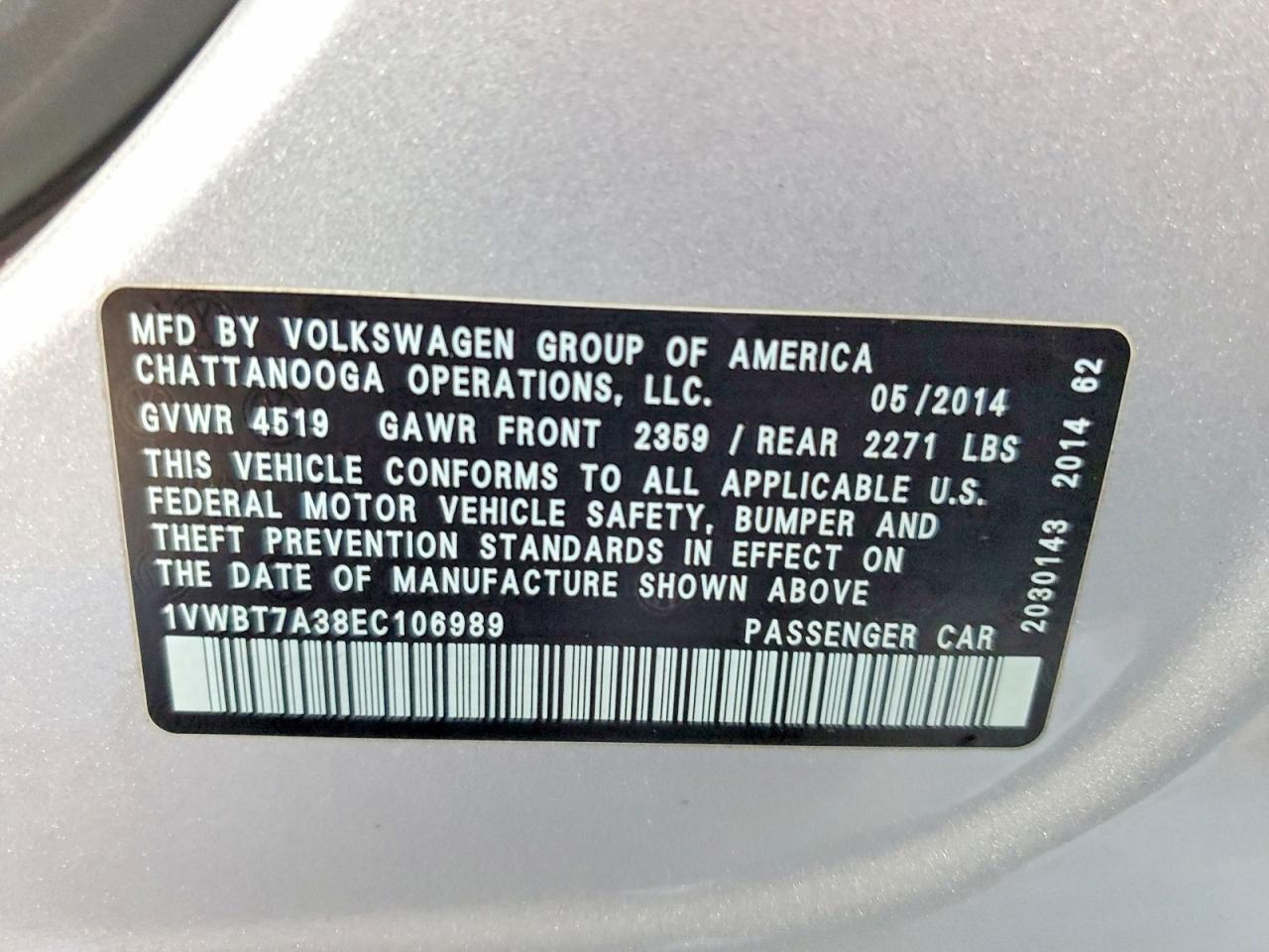 2014 VOLKSWAGEN PASSAT SE photo 13