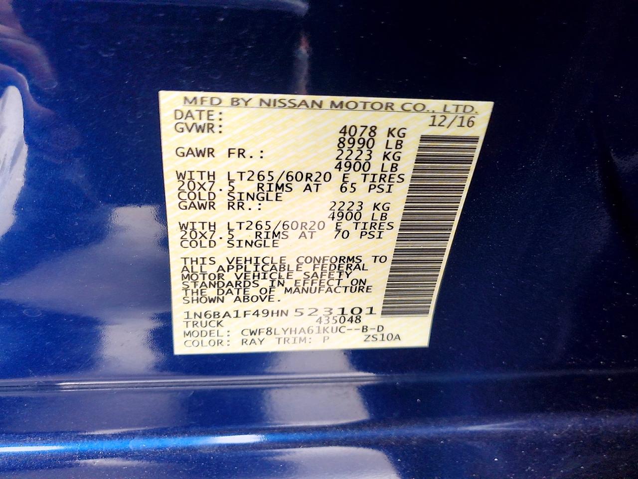 2017 NISSAN TITAN XD SL photo 23