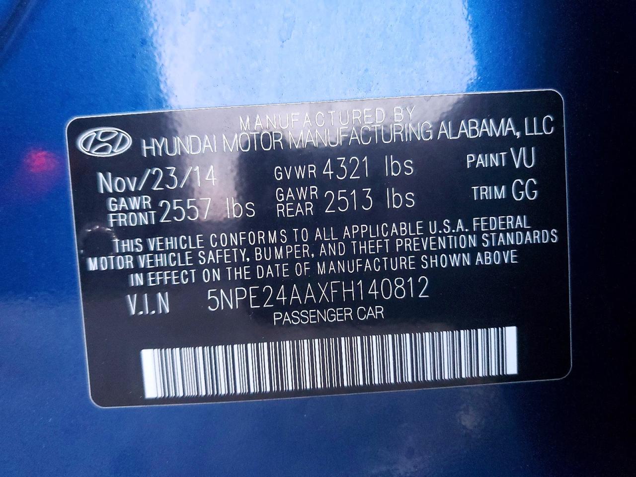 2015 HYUNDAI SONATA ECO photo 13