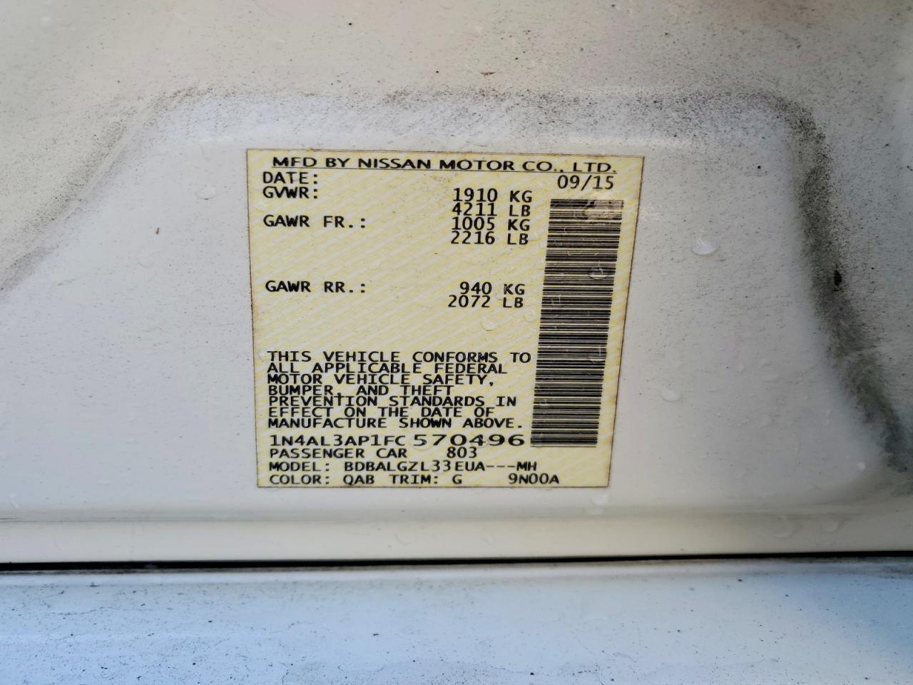 2015 NISSAN ALTIMA 2.5 photo 34