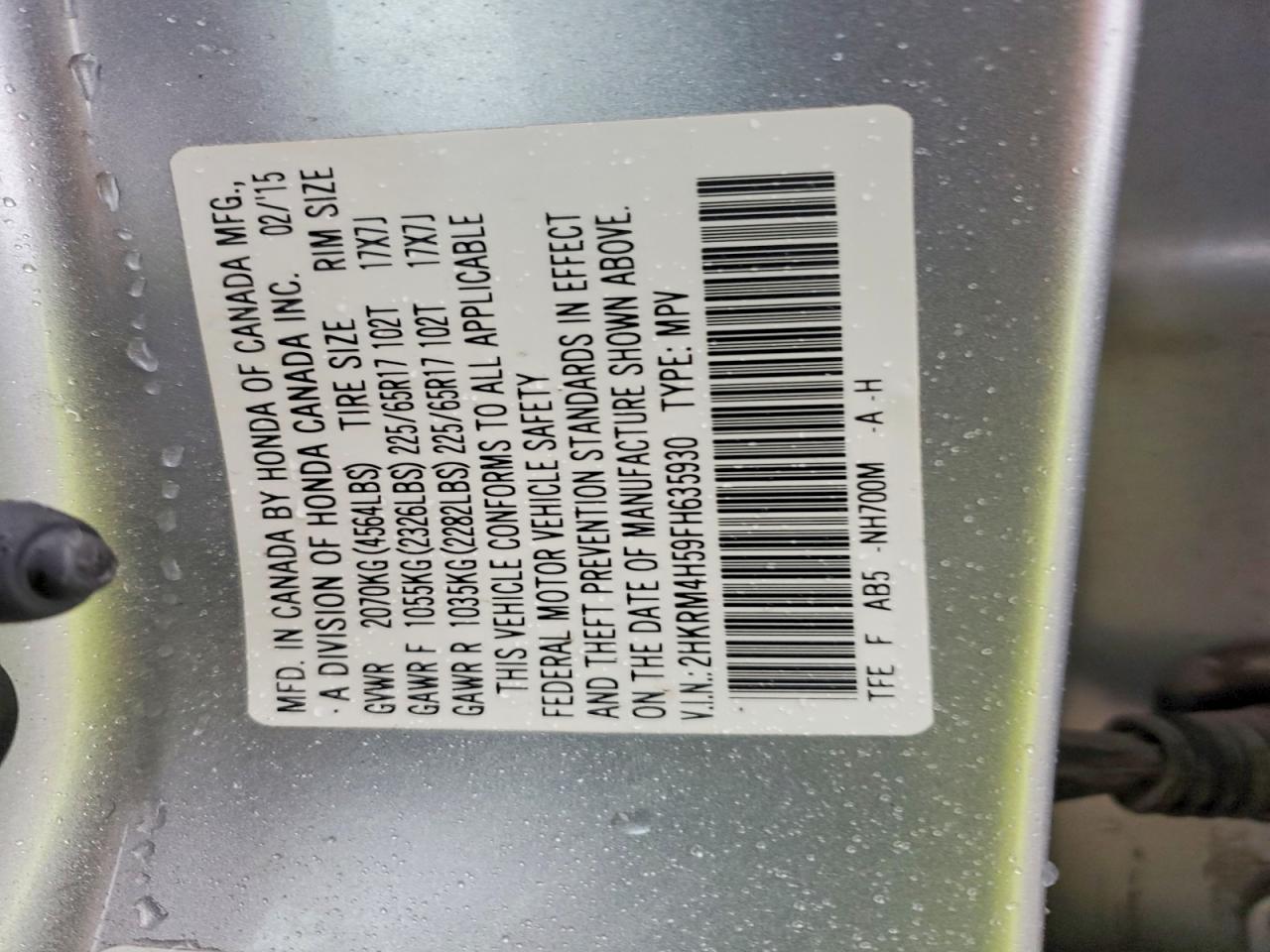 2015 HONDA CR-V EX photo 13
