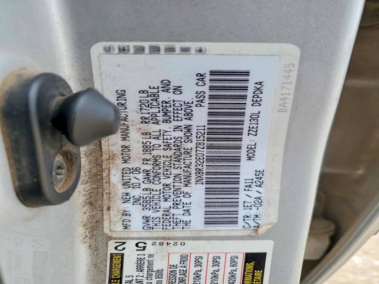 2007 TOYOTA COROLLA CE photo 12