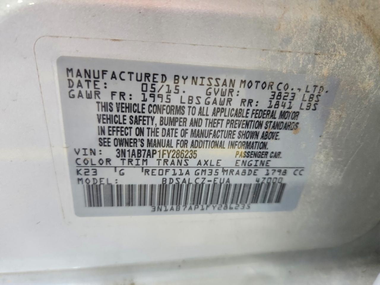 2015 NISSAN SENTRA S photo 34