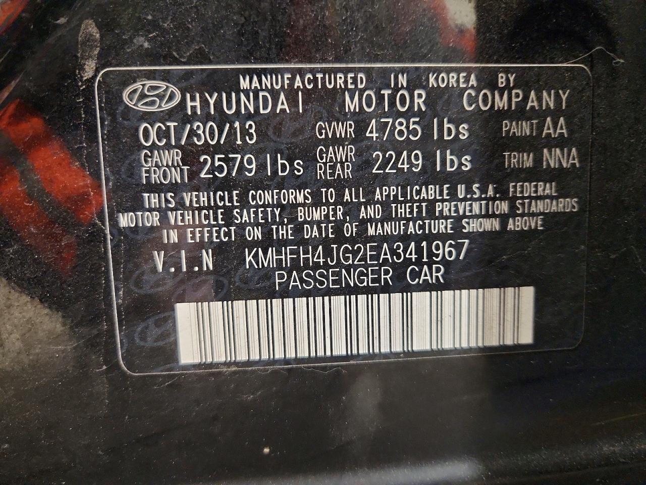 2014 HYUNDAI AZERA GLS photo 13