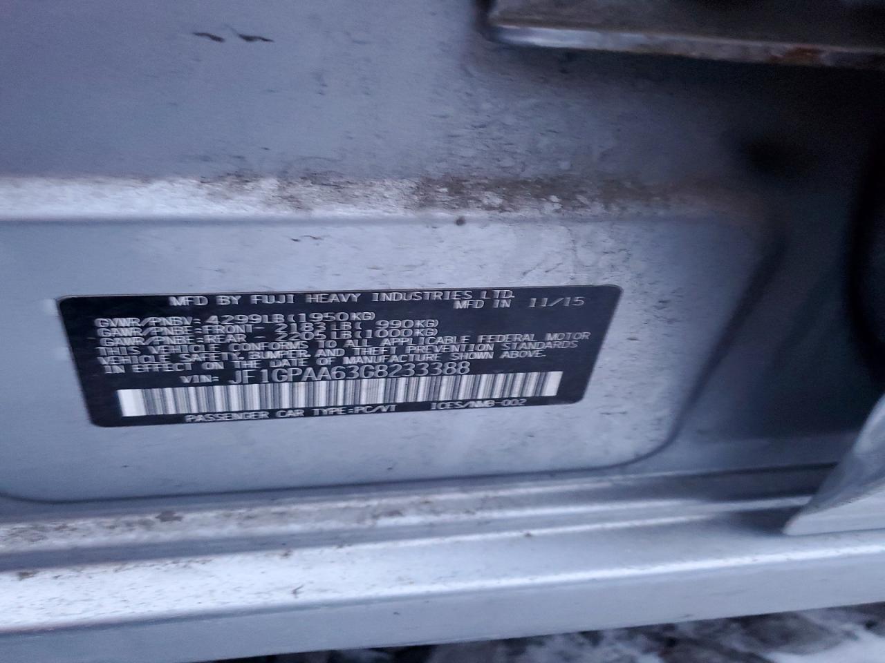 2016 SUBARU IMPREZA photo 13