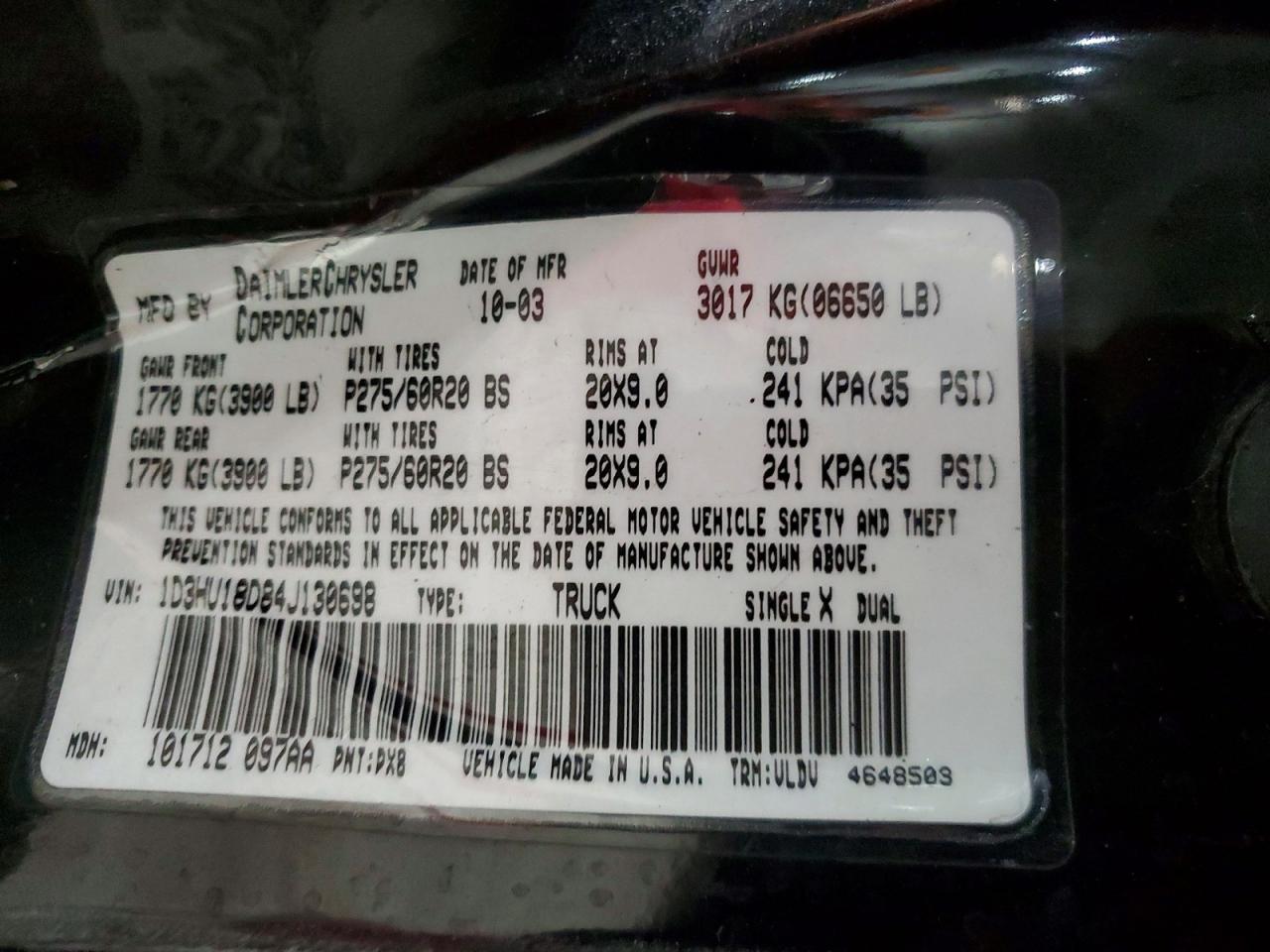 2004 DODGE RAM 1500 ST photo 13