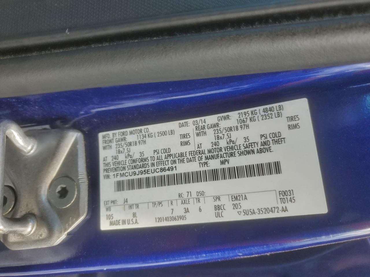 2014 FORD ESCAPE TITANIUM photo 23