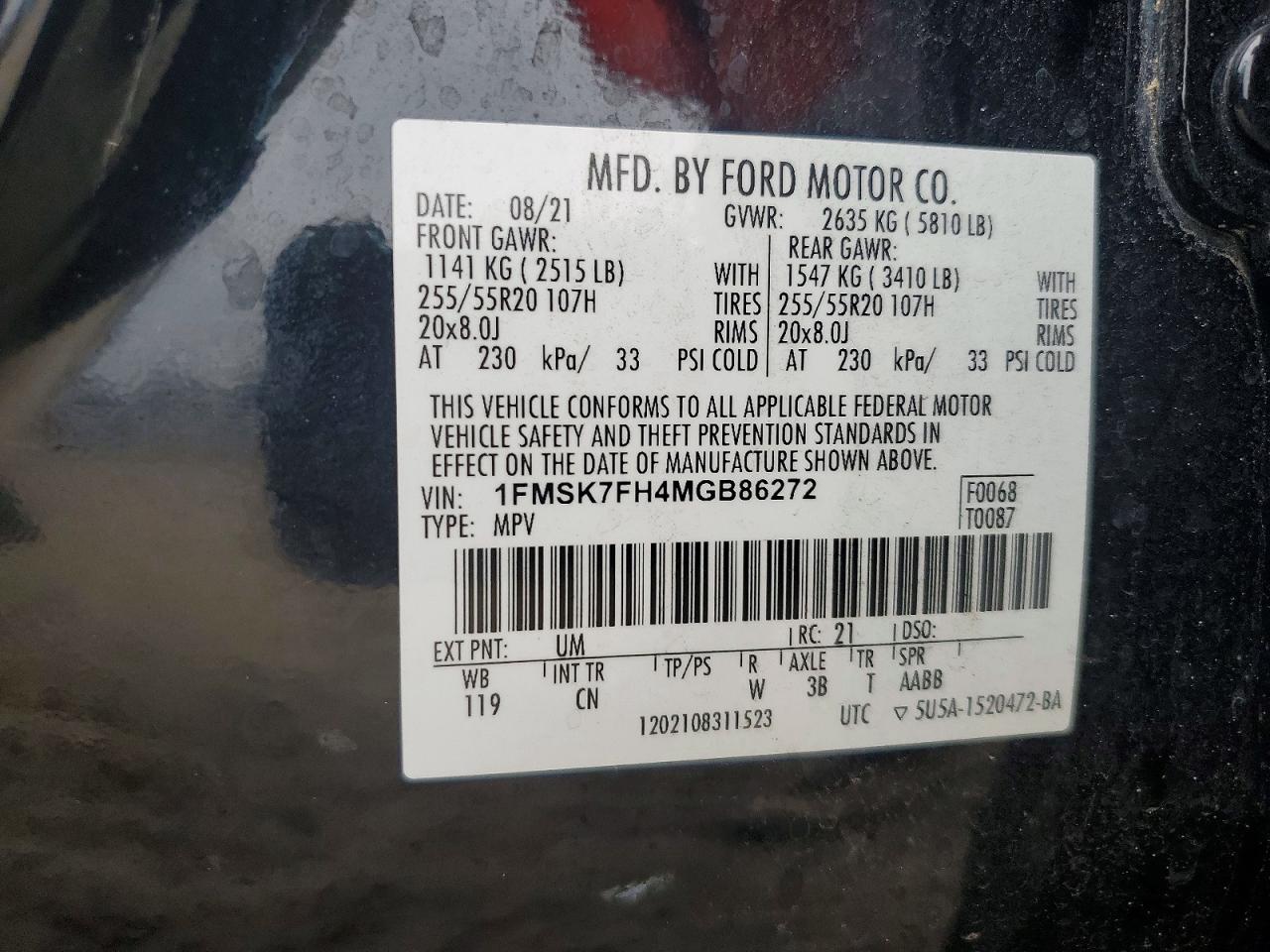 2021 FORD EXPLORER LIMITED photo 13