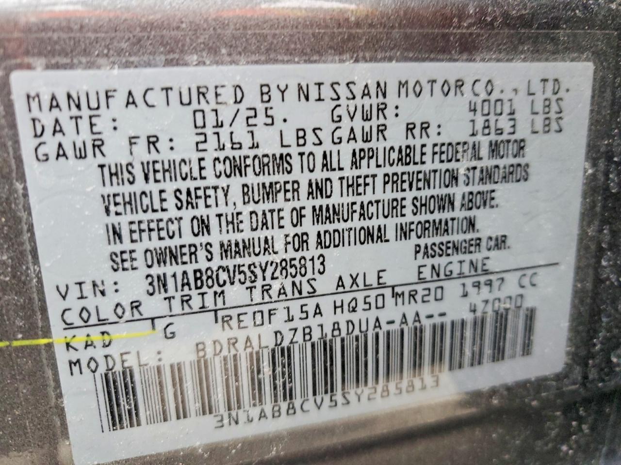 2025 NISSAN SENTRA SV photo 12