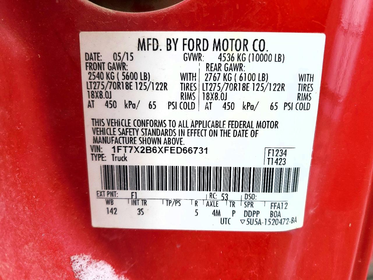 2015 FORD F250 SUPER DUTY photo 10