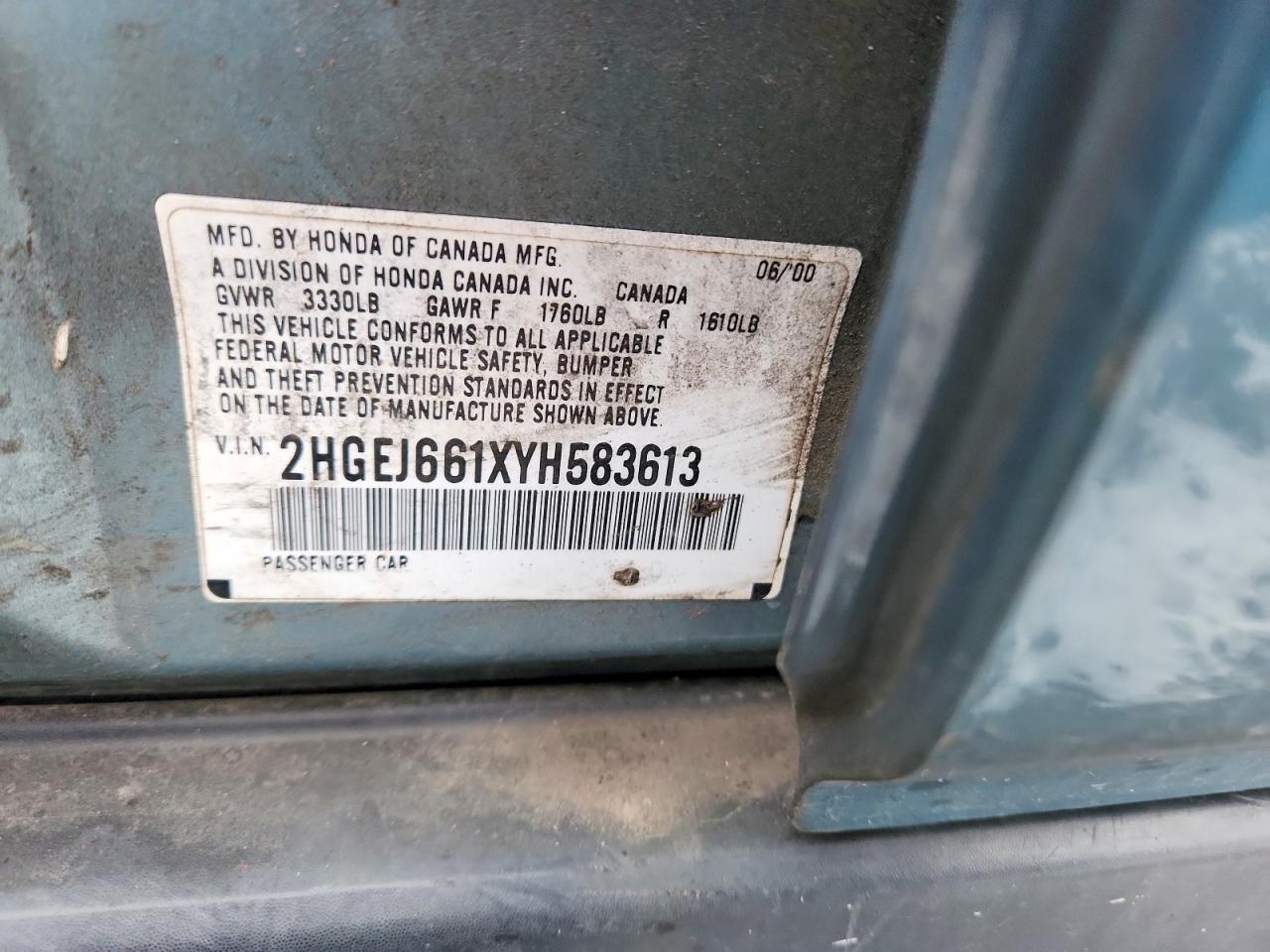 2000 HONDA CIVIC BASE photo 23