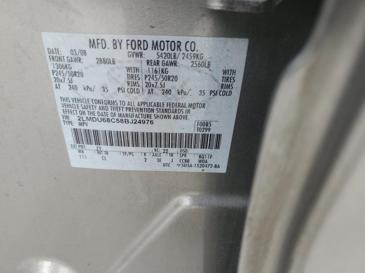 2008 LINCOLN MKX photo 12