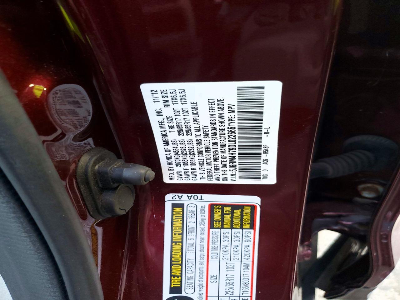 2013 HONDA CR-V EXL photo 13