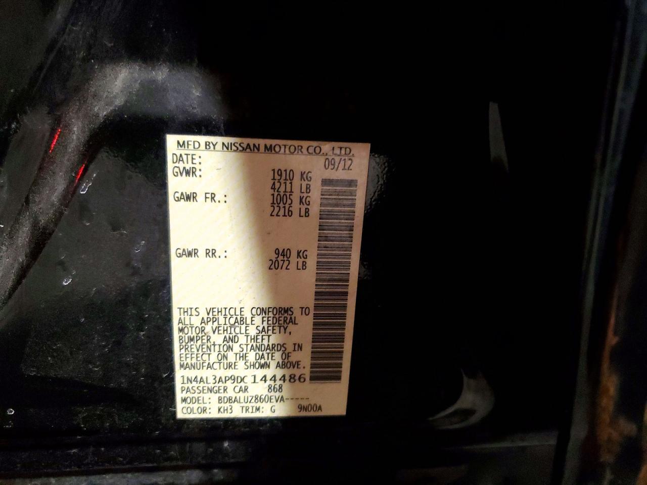 2013 NISSAN ALTIMA 2.5 photo 12