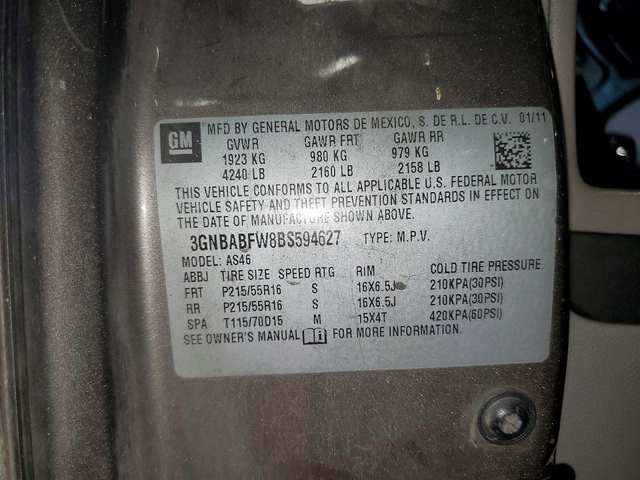 2011 CHEVROLET HHR LT photo 13