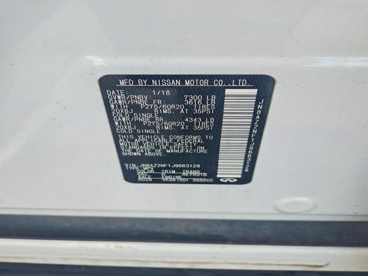 2018 INFINITI QX80 BASE photo 13