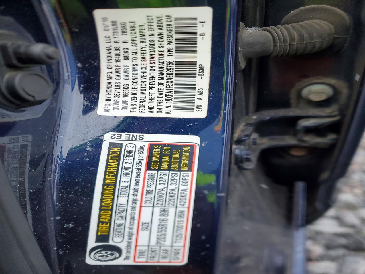 2010 HONDA CIVIC LX photo 13