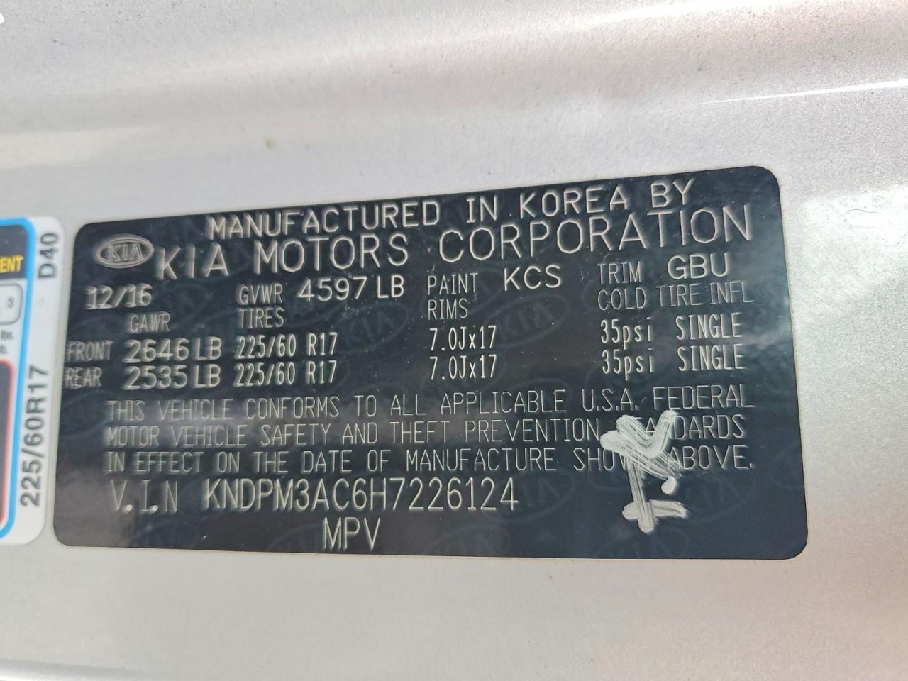 2017 KIA SPORTAGE LX photo 13