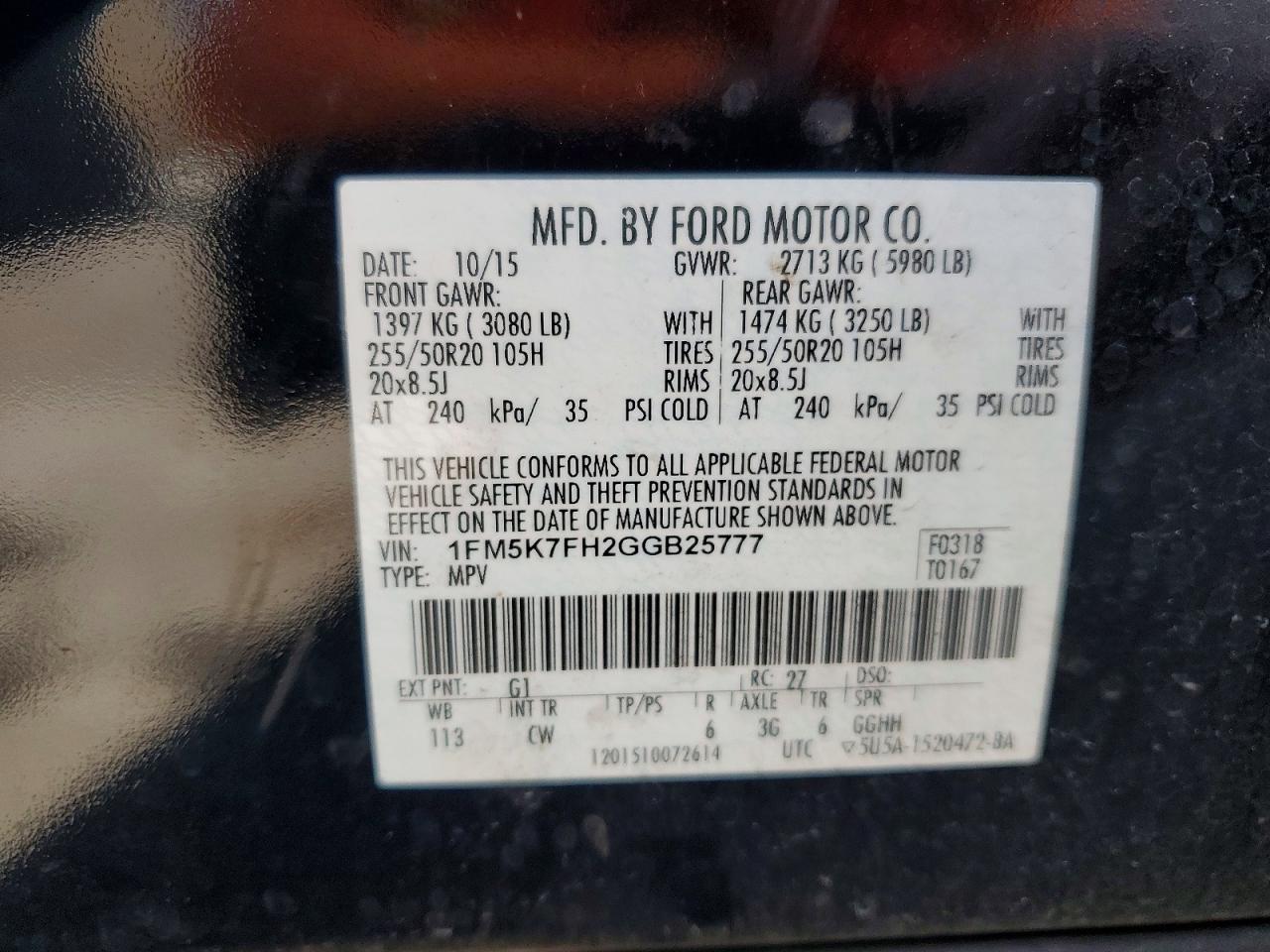 2016 FORD EXPLORER LIMITED photo 13