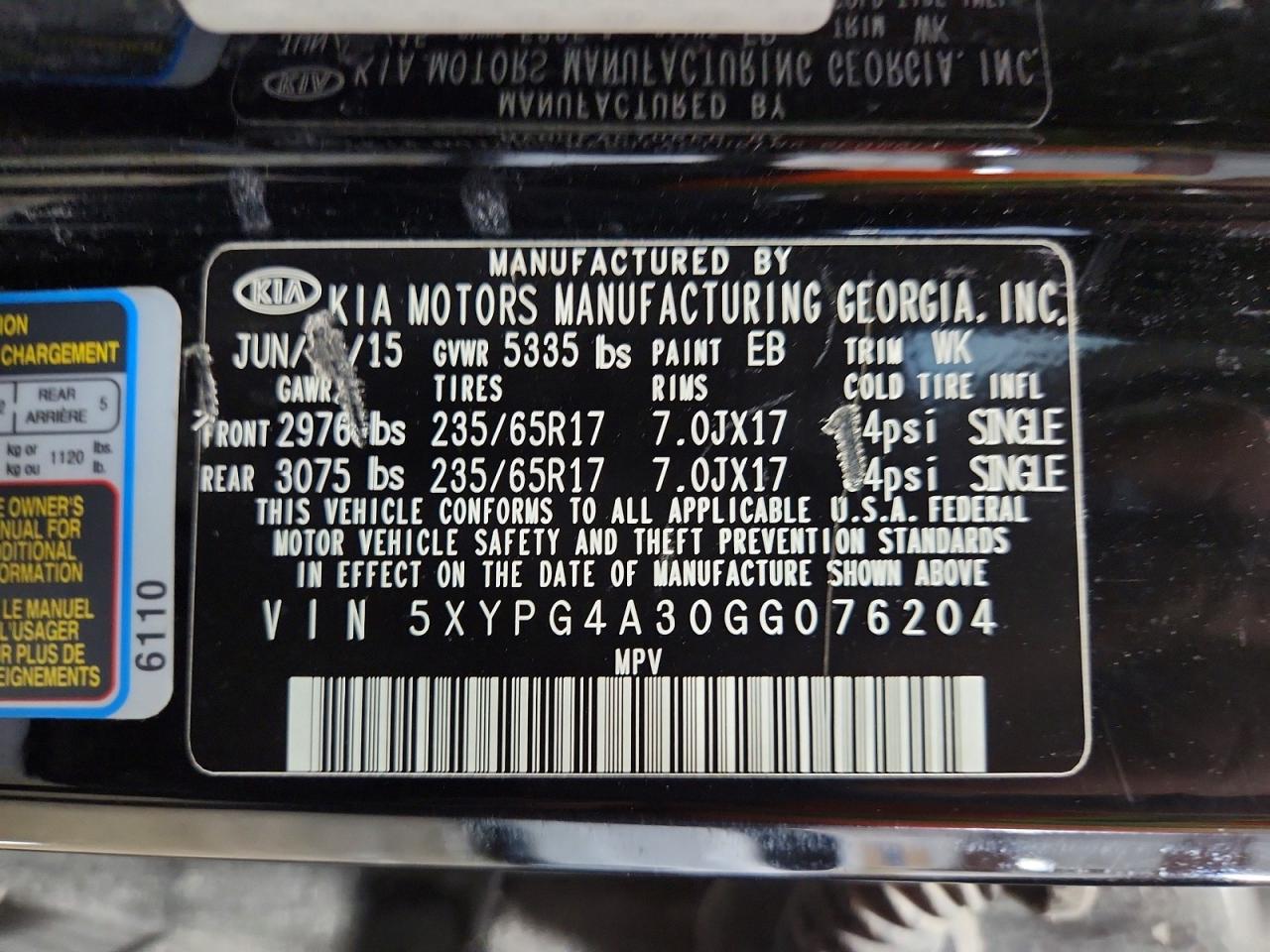 2016 KIA SORENTO LX photo 13