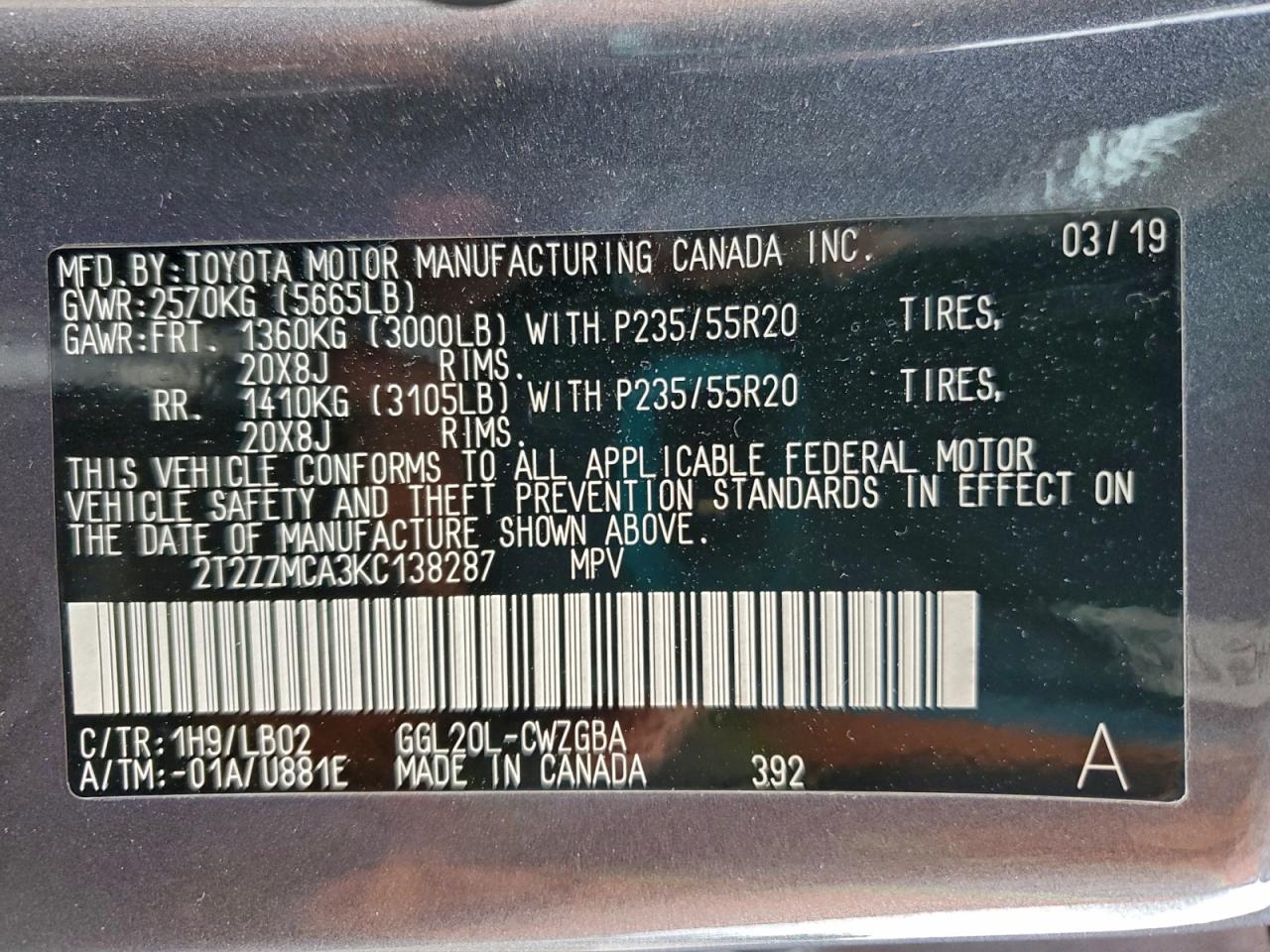 2019 LEXUS RX 350 BASE photo 13