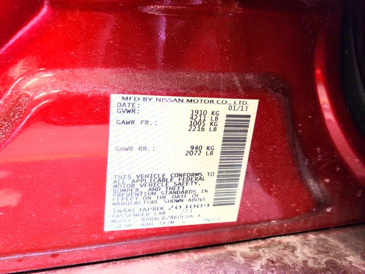 2013 NISSAN ALTIMA 2.5 photo 12
