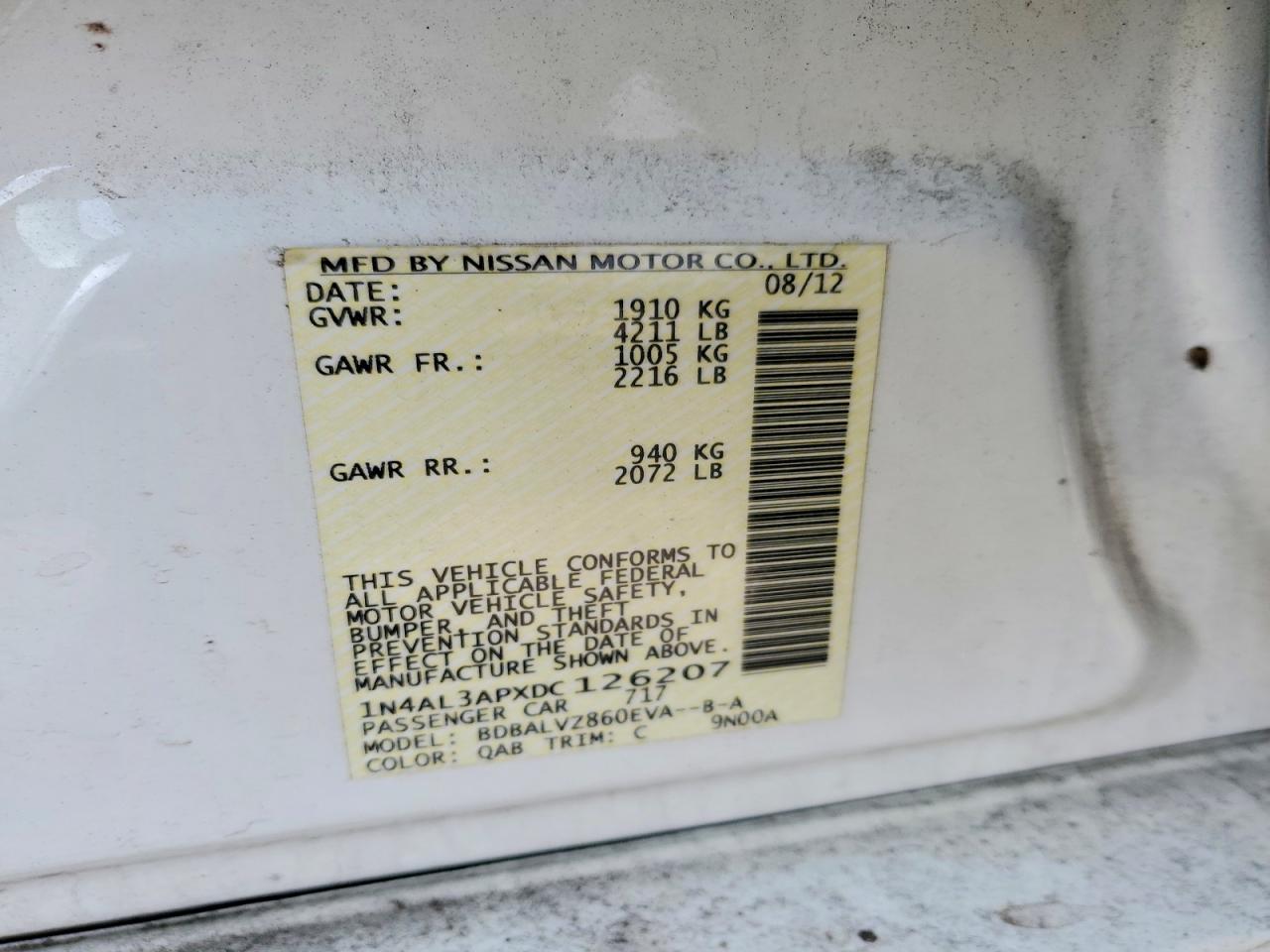 2013 NISSAN ALTIMA 2.5 photo 12