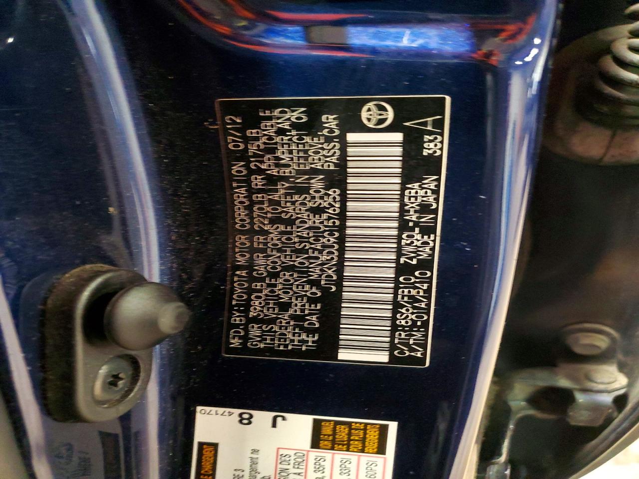 2012 TOYOTA PRIUS photo 37