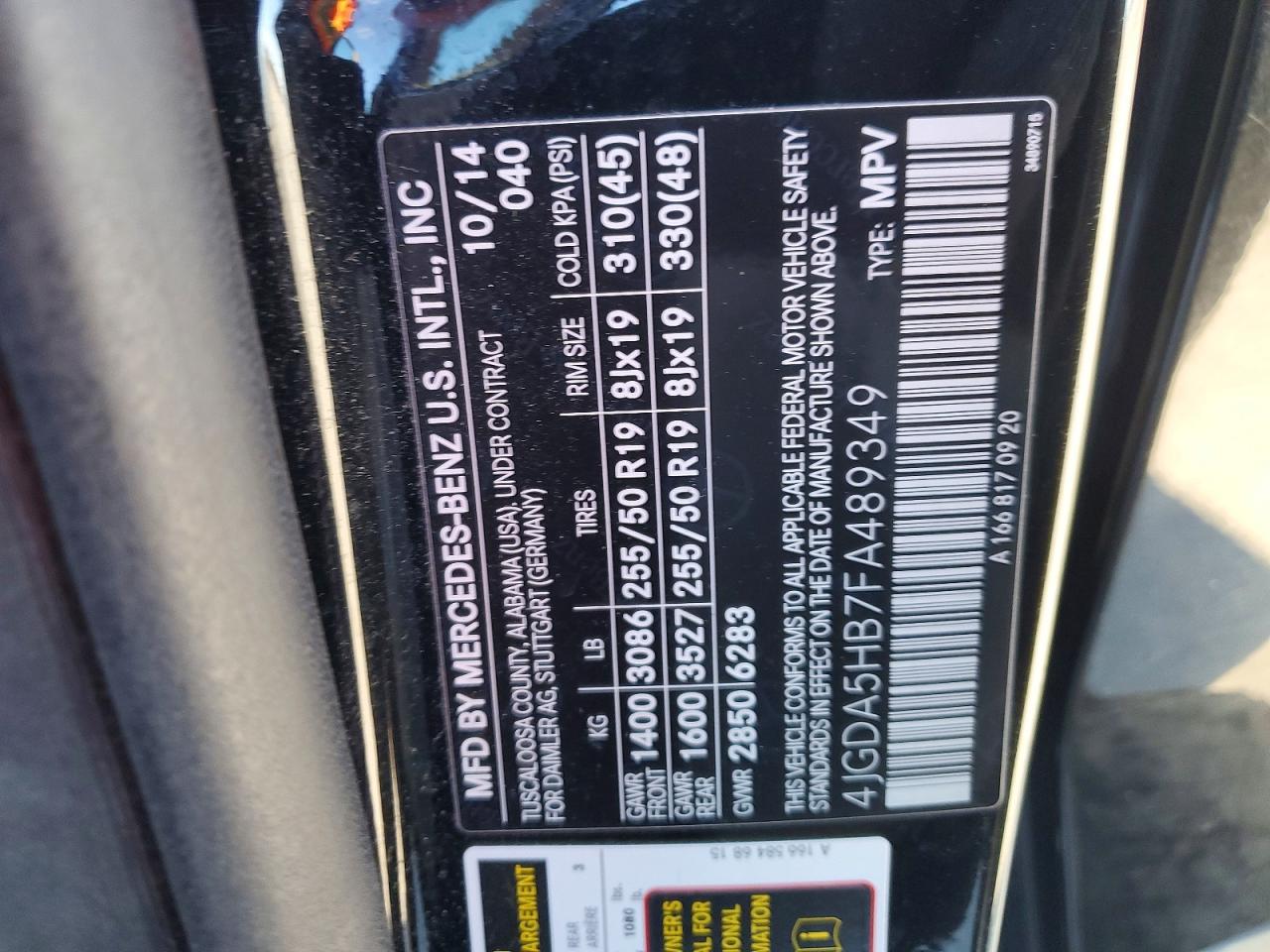 2015 MERCEDES-BENZ ML 350 4MATIC photo 13