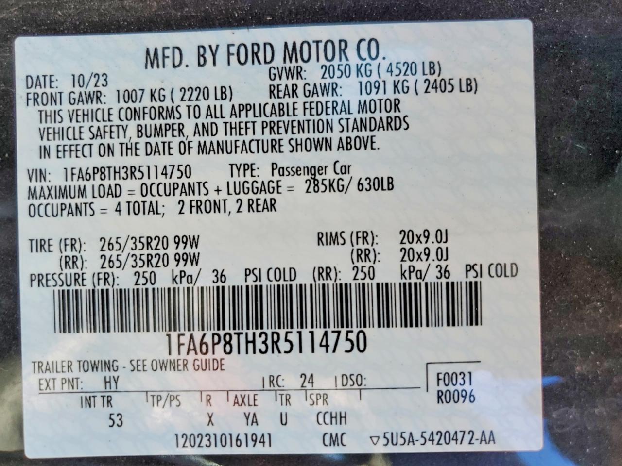 2024 FORD MUSTANG photo 23