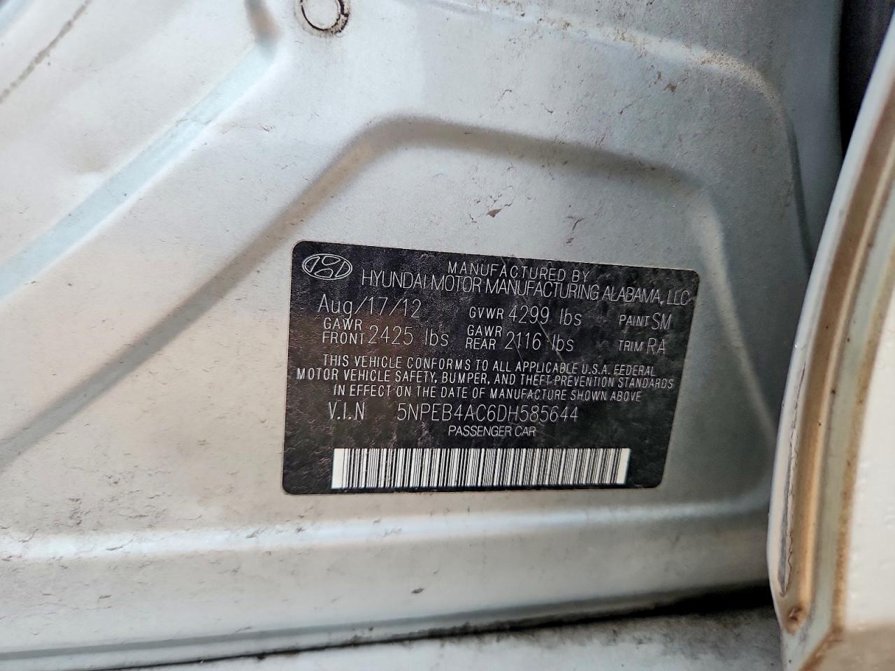2013 HYUNDAI SONATA GLS photo 12