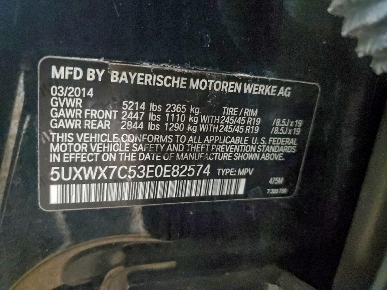 2014 BMW X3 XDRIVE35I photo 12