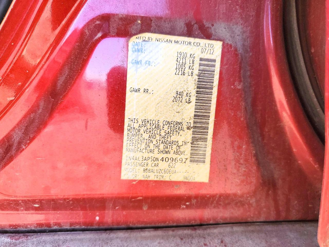 2013 NISSAN ALTIMA 2.5 photo 12