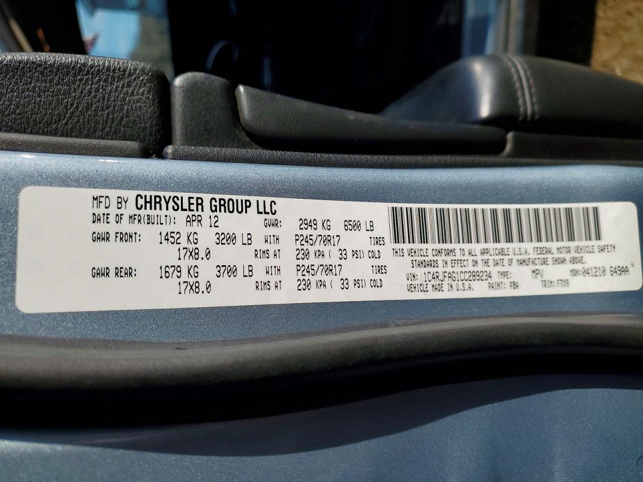 2012 JEEP GRAND CHEROKEE LAREDO photo 13
