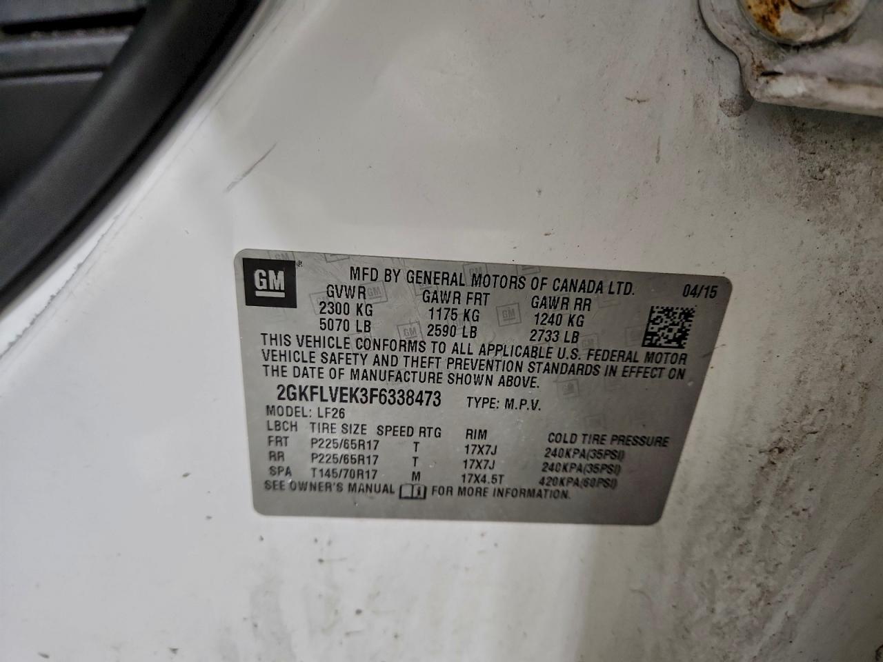 2015 GMC TERRAIN SLE photo 13