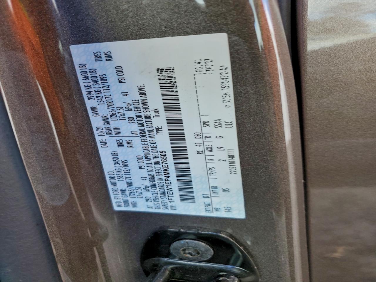 2021 FORD F150 SUPERCREW photo 12