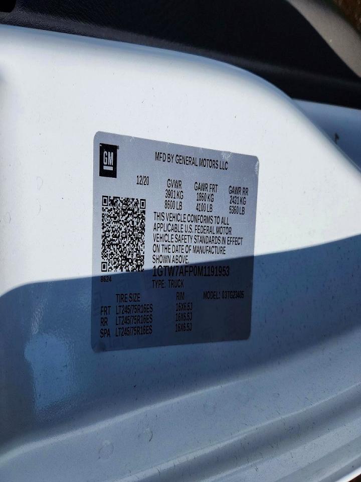2021 GMC SAVANA G2500 UTILITY / SERVICE VAN photo 13