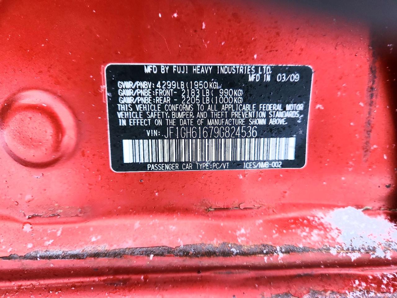 2009 SUBARU IMPREZA 2.5I photo 12