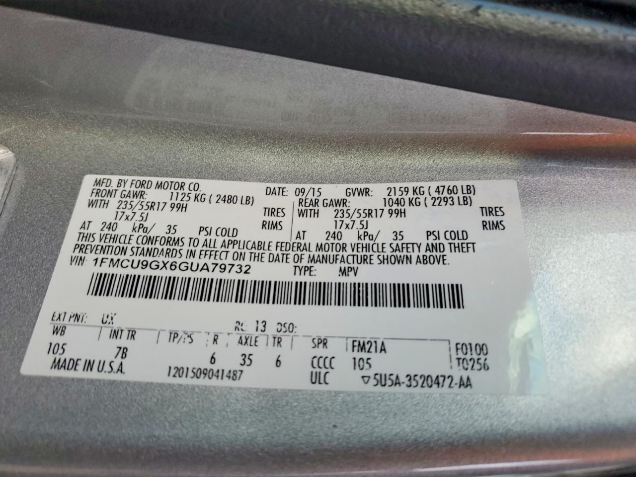 2016 FORD ESCAPE SE photo 13