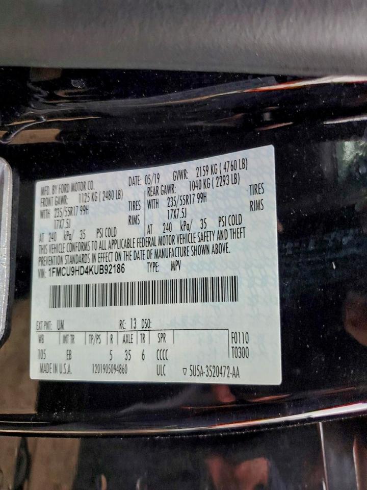2019 FORD ESCAPE SEL photo 23