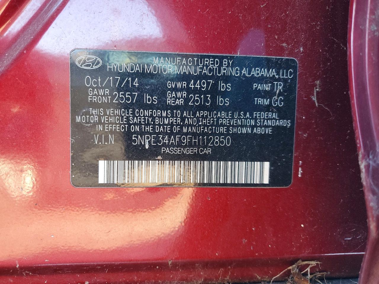 2015 HYUNDAI SONATA SPORT photo 12
