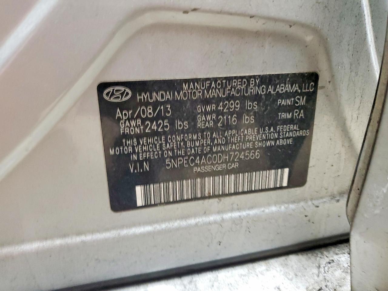 2013 HYUNDAI SONATA SE photo 13