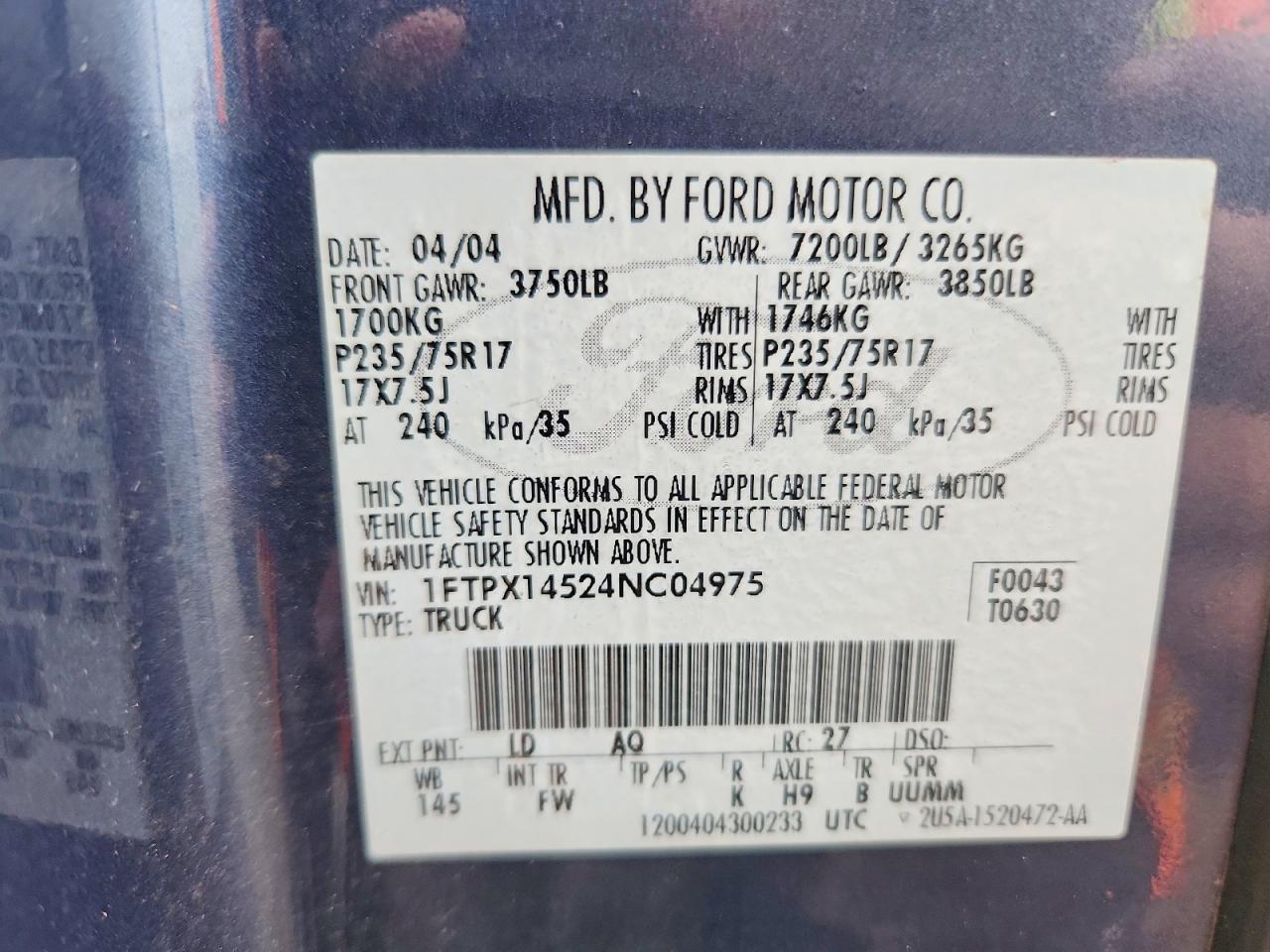 2004 FORD F150 photo 23
