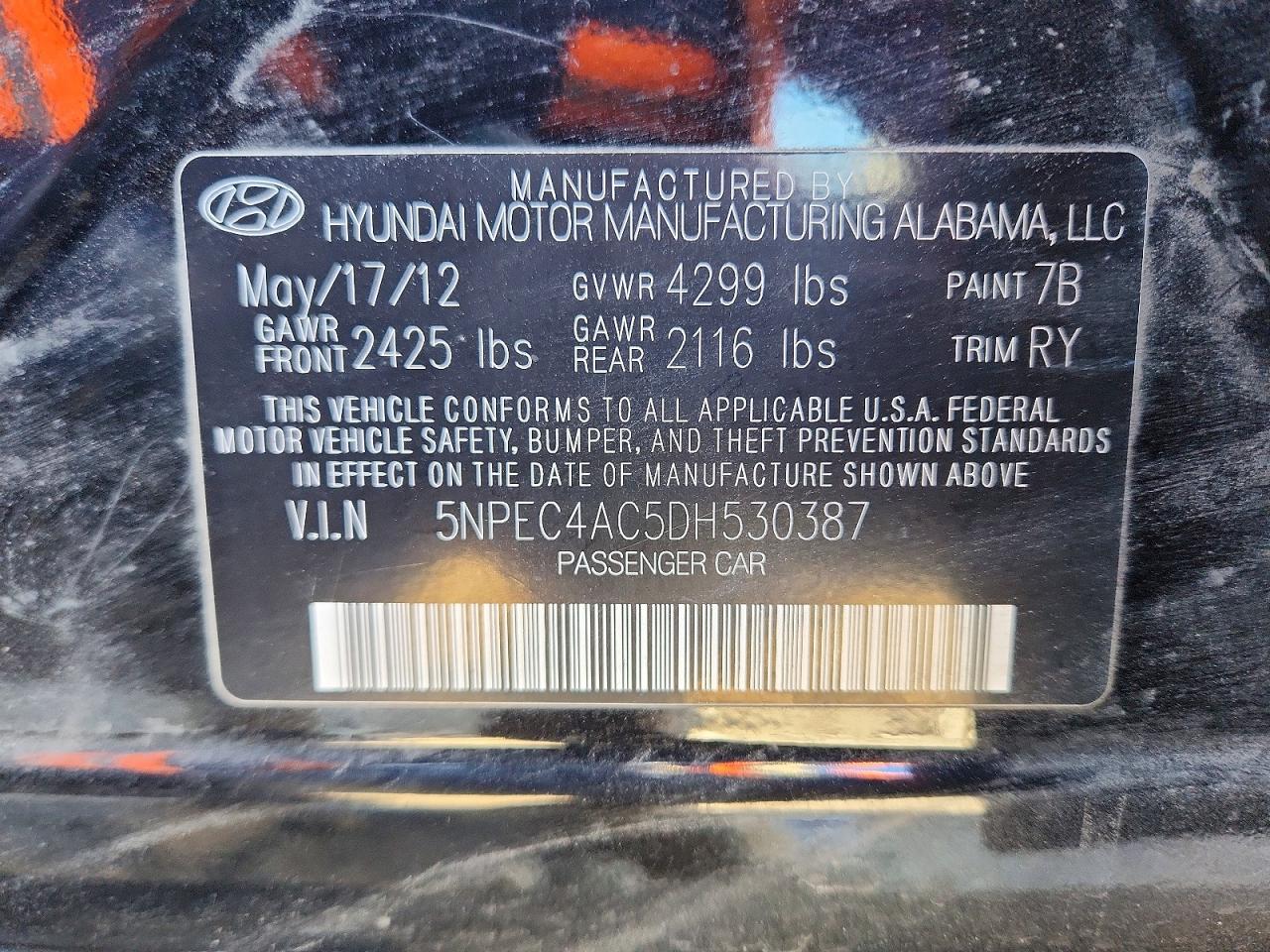 2013 HYUNDAI SONATA SE photo 12