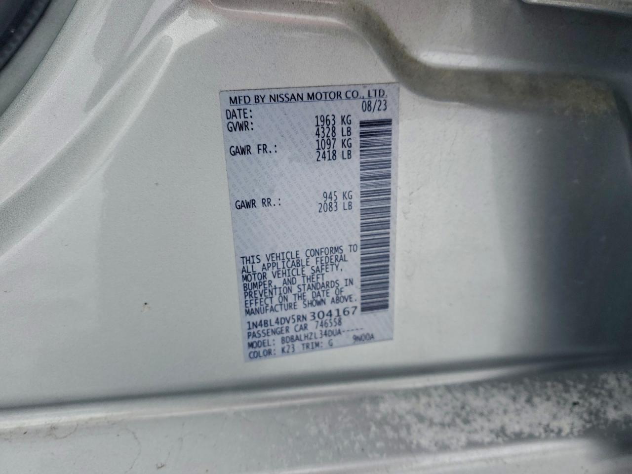 2024 NISSAN ALTIMA SV photo 12