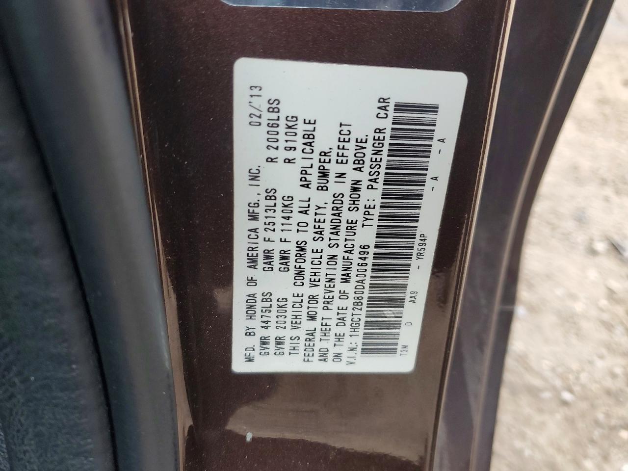 2013 HONDA ACCORD EXL photo 12
