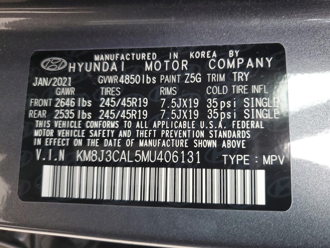 2021 HYUNDAI TUCSON LIMITED photo 13