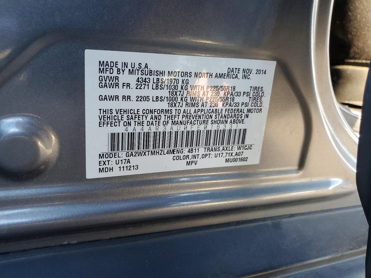 2015 MITSUBISHI OUTLANDER SPORT ES photo 13