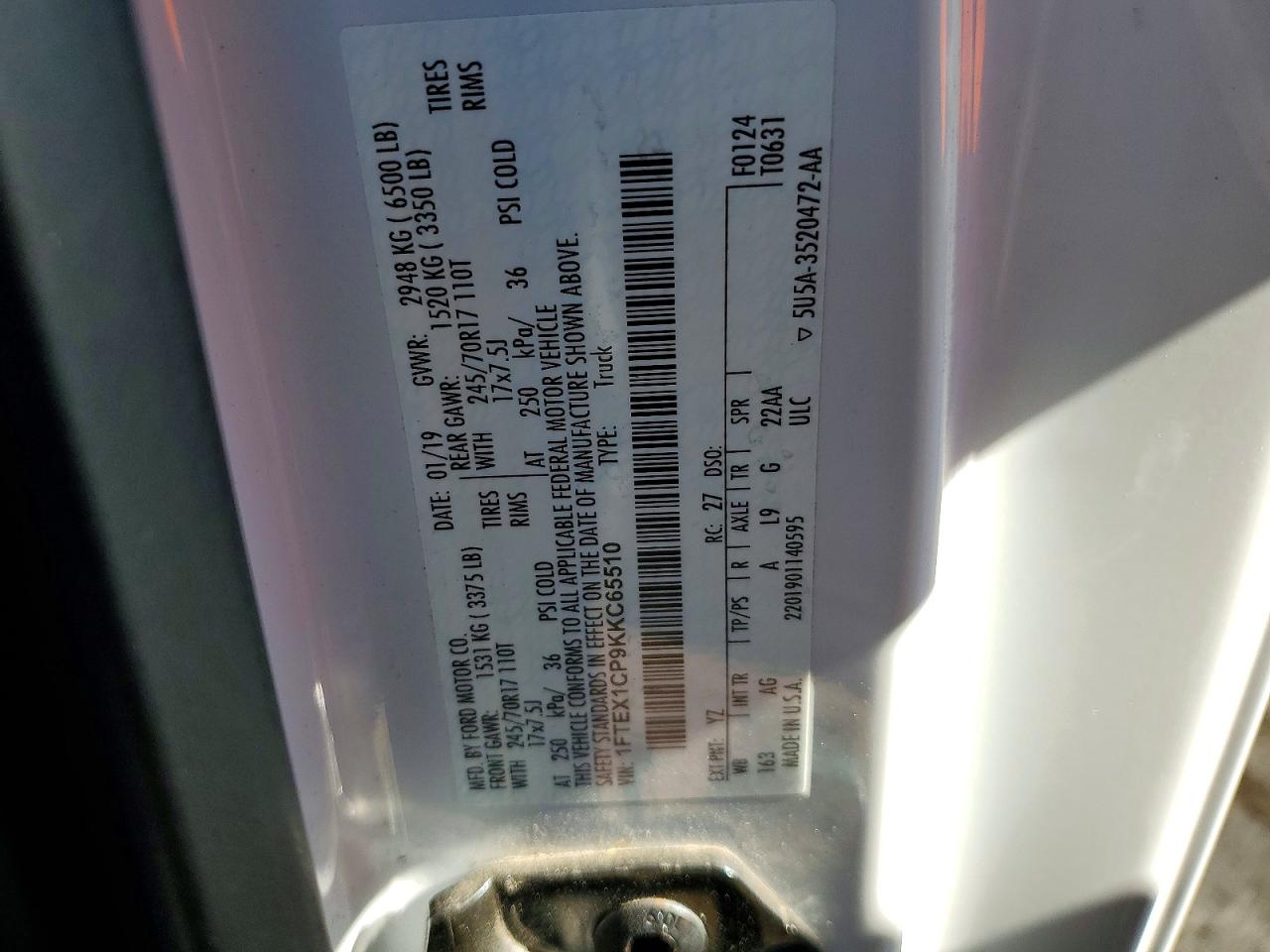 2019 FORD F150 SUPER CAB photo 12